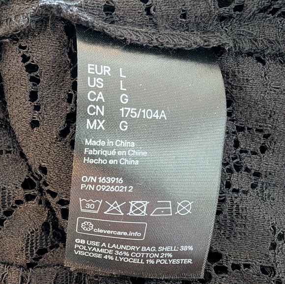 H&M Lace Puff Sleeve Peplum Top NWT Size Large - Picture 9 of 9